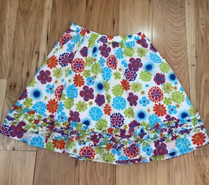 L.L. Bean Spring Ruffle multicolor floral girl size 14 Lined skirt - Picture 1 of 6