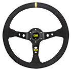 Omp Corsica Competition 350mm Dia Suede Steering Wheel - Black, Yellow Band