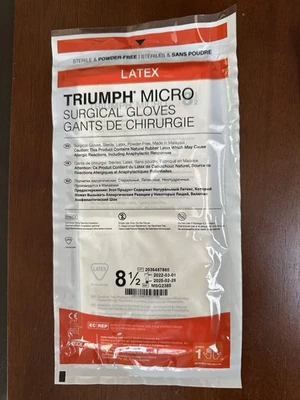 Luvas cirúrgicas de látex sem pó MEDLINE TRIUMPH tamanho (8 1/2) lote de (24 Prs) - Imagem 1 de 3
