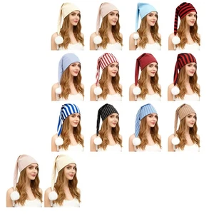 Unisex Tube Hat Adjustable Drawstring Night Sleeping Stocking Hat Party Caps - Picture 1 of 66