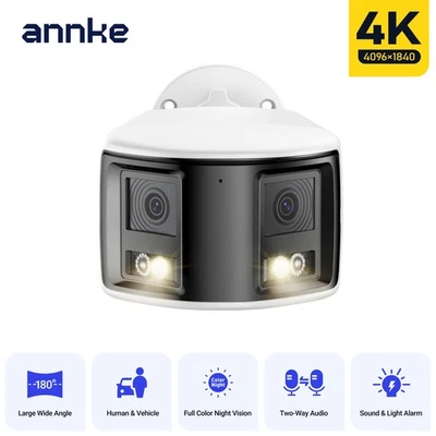 Cámara IP de seguridad ANNKE 4K doble lente POE audio bidireccional visión nocturna a todo color Foto 1 de 4