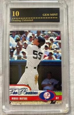 Tarjeta de novato Hideki Matsui Yankees - 2003 Donruss The Rookies # 5 - clasificación 10 como nueva Foto 1 de 2