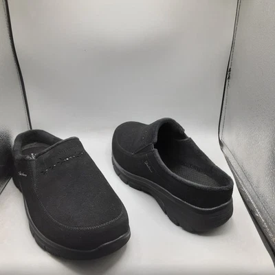 Tamancos de camurça cravejados Skechers Easy Going outono namorada 11W preto A104 - Imagem 1 de 4