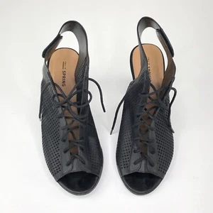 Call It Spring Womens Shoes Peep Toe Block Heel Lace Up Black Size US 10 - Picture 1 of 12