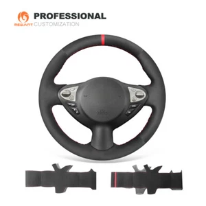 Hand Stitched Suede Steering Wheel Cover for Infiniti FX35 FX37 Nissan Juke 370Z - Picture 1 of 10