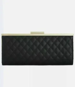 INC Carolyn Black Clutch Quilted Handbag MSR. $79.50 - Picture 1 of 8