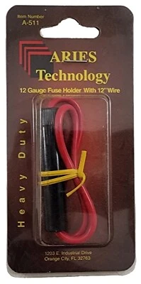 Portafusibles en línea Aries A-511 Heavy Duty calibre 12 AGC con fusible Foto 1 de 3