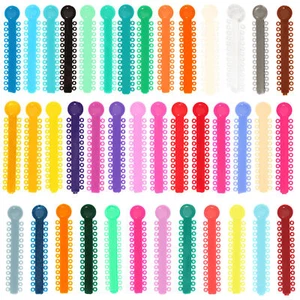 Paquete de 1 lazos de ligadura de ortodoncia dental bandas elásticas de goma 45 colores 1040 piezas - Imagen 1 de 387