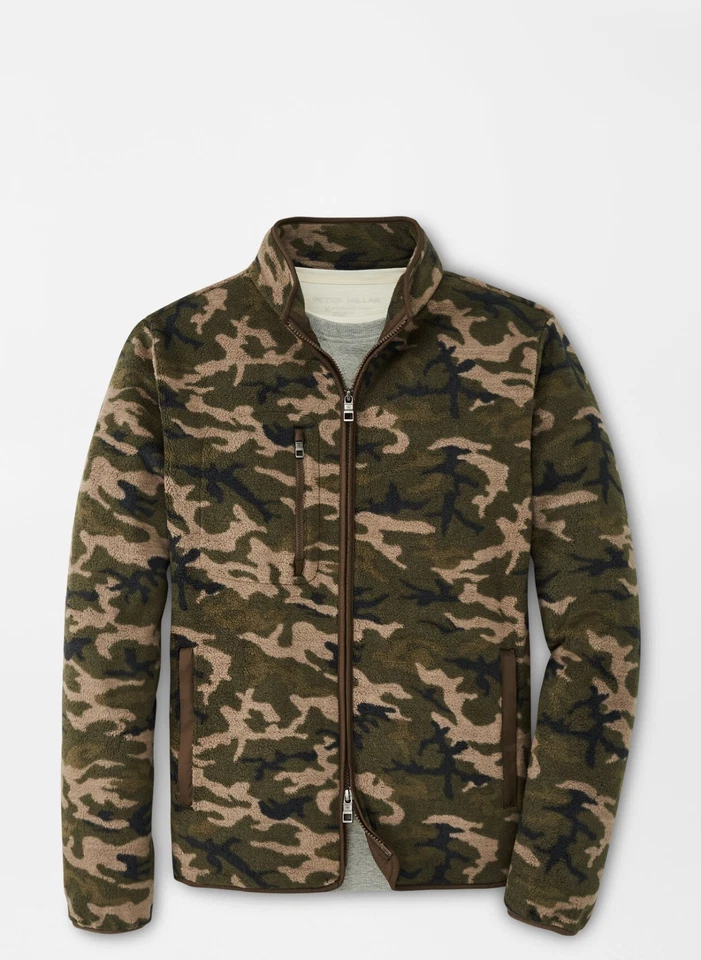 Chaqueta polar Peter Millar Crown Micro Shearling en rama oliva - Talla: S Foto 1 de 1