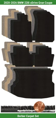 Juego de alfombrillas bereber personalizadas para BMW 228i xDrive Gran Coupé '20-26 (5 piezas) #PI Foto 1 de 4