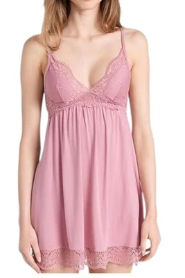 Eberjey Mujer Beatrix Plunge Chemise Rosa Foto 1 de 2