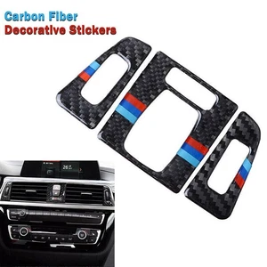 Carbon Fiber Trim AC Outlet Control Vent Sticker Interior Cover for BMW 3/4 New - Picture 1 of 7