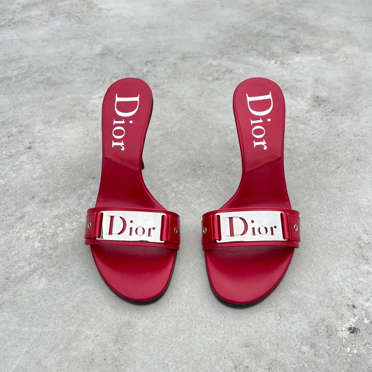 【希少】DIOR サンダル ヴィンテージ Christian Dior Trotter Sandals Shoes Light Blue Rubber Vintage 36