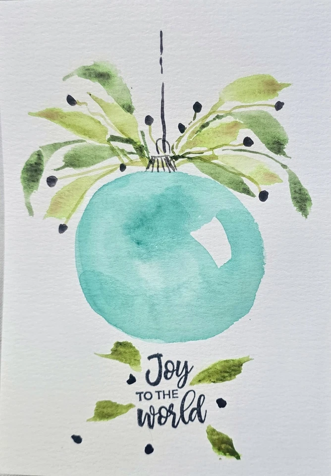 Оригинальная подписанная акварельная картина. Рождественский орнамент. Праздник. Праздники. подарок - Изображение 1 из 1