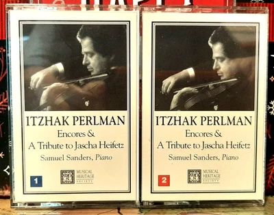 ITZHAK PERLMAN / ENCORES: A TRIBUTE TO JASCHA HEIFETZ 2-CASSETTE SET ~ 1989 EMI - Image 1 of 2