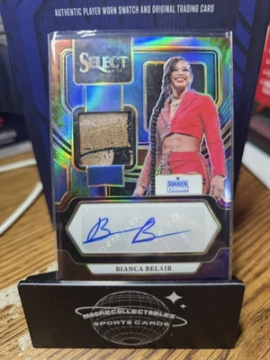 2024 Select WWE Bianca Belair Tie-dye RELIC Material Prizm Auto /25 #AM-BBL - Image 1 of 2