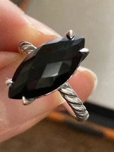 USED DAVID YURMAN Cable Color Classic Ring with 16x8 ONYX size 6 - Imagen 1 de 4
