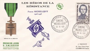FRANCE 1958 FDC SIMONE MICHEL LEVY YT 1159 - Imagen 1 de 1