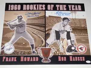 FRANK HOWARD & RON HANSEN AUTOGRAPHED 16x20 PHOTO (1960 AL & NL ROY) - JSA COA! - Picture 1 of 3