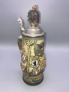 Landgemalt Pewter beer stein handpainted Germany￼ - Picture 1 of 8