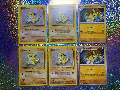 Pokemon TCG Regular: Unlimited Base Set 2 91/130 Sandshrew; 098/167 Sandslash - Image 1 of 4