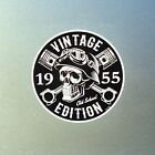 1955 Biker Skull Vintage Edition Old School Vinyl Sticker Decal For Car Van 90Mm