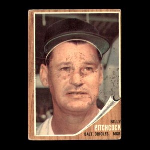 Billy Hitchcock 1962 Topps Baltimore Orioles #121 Vintage Set Filler! 2