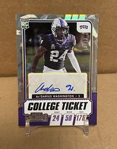 2021 Contenders Draft Picks AR’DARIUS WASHINGTON RC Cracked Ice Auto /23 RAVENS - Picture 1 of 2