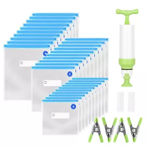 30pcs Sous Vide Bags,Reusable Vacuum Food Sealer Bags,Food Storage Freezer Bags - Picture 1 of 11