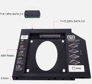 SATA 2nd HDD SSD Hard Drive Caddy Case For 9.5mm Universal Laptop CD / DVD-ROM - Zdjęcie 1 z 1