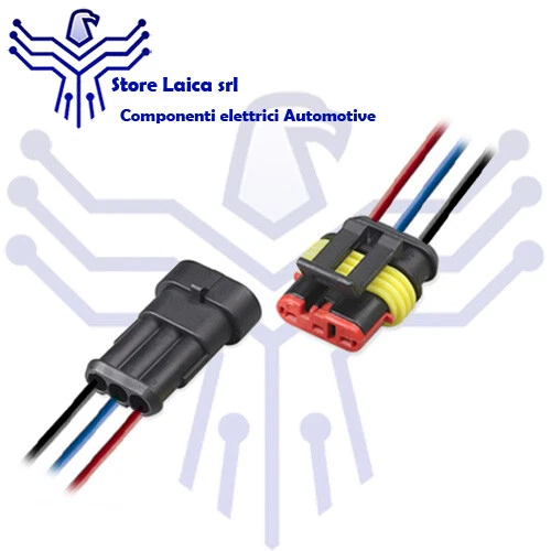 Connecteur 3 Poly Voies Tenue Étanche Mâle Femelle AMP Superseal Câblé 1 Pièces - Photo 1/1