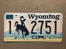 VINTAGE WYOMING LICENSE PLATE BUCKING BRONCO RANDOM LETTERS/NUMBERS COMMERCIAL
