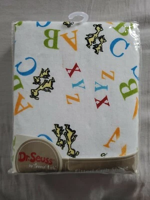 Sábana bajera ajustada Dr. Seuss ABC de Trend Lab nueva en paquete original ver foto Foto 1 de 4