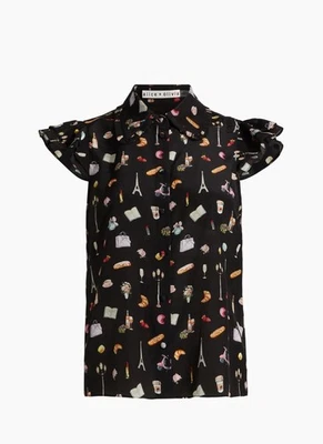 NWT- ALICE AND OLIVIA Martel Silk Top Size M - Image 1 of 4