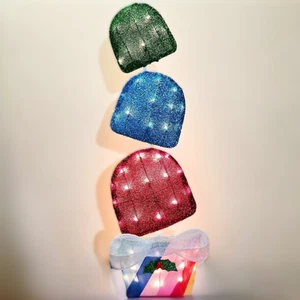 3ft Wondershop Lit Gumdrops Striped Basket Yard Décor Winter Original Box 2022 - Picture 1 of 15