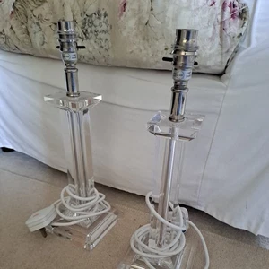 Pair of Laura Ashley Crystal Style Acrylic Lamp Bases Large - Picture 1 of 6