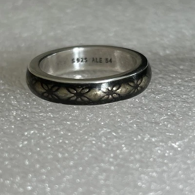 Authentic Pandora 🌟 Retired Black & gold Enamel ring🌟 Size 54 🌟 925 ALE - Image 1 of 4