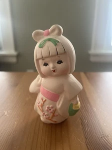 Vintage Japanese Hakata Doll Figurine Japan; Sakura; Cherry Blossoms - Bild 1 von 9