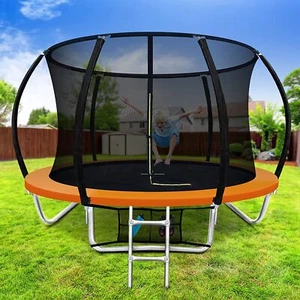 8FT Trampoline Round Spacious Trampolines Kids Enclosure Safety Net Pad Ladder - Picture 1 of 6