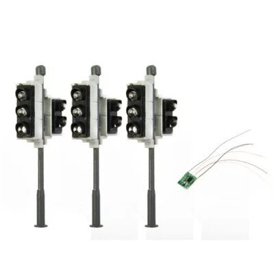 Spur 00 H0 Fußgängerampel mit LEDs 3er Set für Modellbahnen BN - Bild 1 von 4