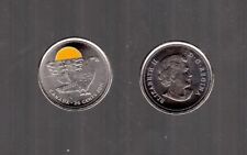 CANADA COINS, COLOURED  2011 PARKS CANADA CENTENNIAL 25c, PELEGRINE FALCON. L@@K