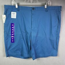 IZOD Saltwater Chino Shorts Mens 40 Blue Stretch Relaxed Classics Flat Front 9"