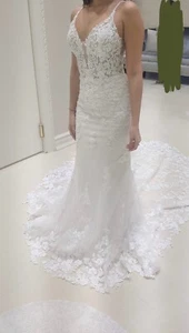 Bridal Wedding Ivory Dress by Castle Couture Sz 4 - Picture 1 of 4