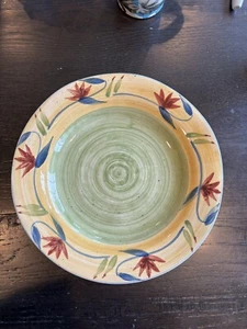 PIER 1 Elizabeth Dinner Plate 11.5"~Deep Dish Stoneware Handpainted - Picture 1 of 3