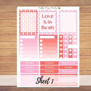 St Valentine Weekly planner sticker kit for Erin Condren or any sized planner - Picture 1 of 3