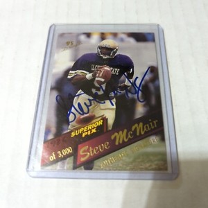 1995 Superior Pix STEVE MCNAIR Rookie Autograph! Titans! Oilers! Alcorn State!