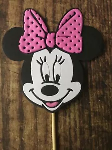 Minnie Mouse Pink Foam Bow Cake Topper Disney Party Birthday toppers - Picture 1 of 4