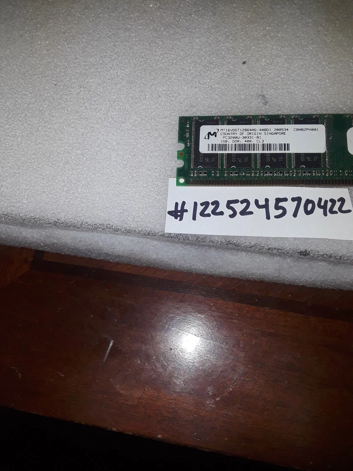 1GB DDR DDR1 PC  PC3200 DDR-400  400 3200 184PIN NON-ECC INTEL PC DESKTOP RAM  - Image 1 of 1