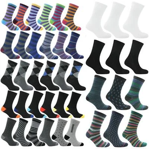 Mens Socks 3,6 Pairs Stripes Design Cotton Rich Everyday Work Ankle Size UK 6-11 - Imagen 1 de 10