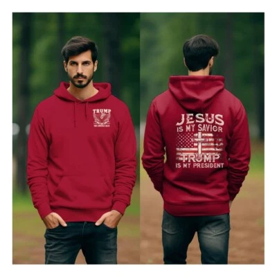 Толстовка с капюшоном Trump Vance 2024 Jesus My Savior MAGA 45 47 Eagle Fight толстовка с капюшоном - Изображение 1 из 4